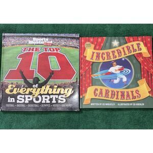 2 SPORT BOOKS: Top 10 of everything in sports & incredible cardinals signed